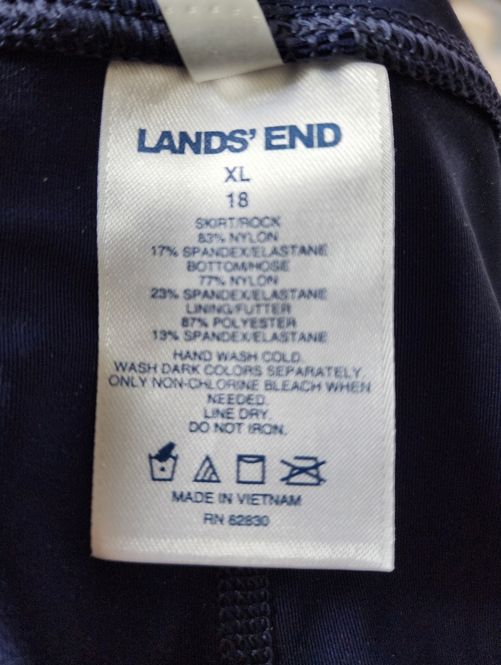 Lands' End Modest Swim Skirt With Leggings Women's XL 18 Navy Blue - Picture 4 of 5